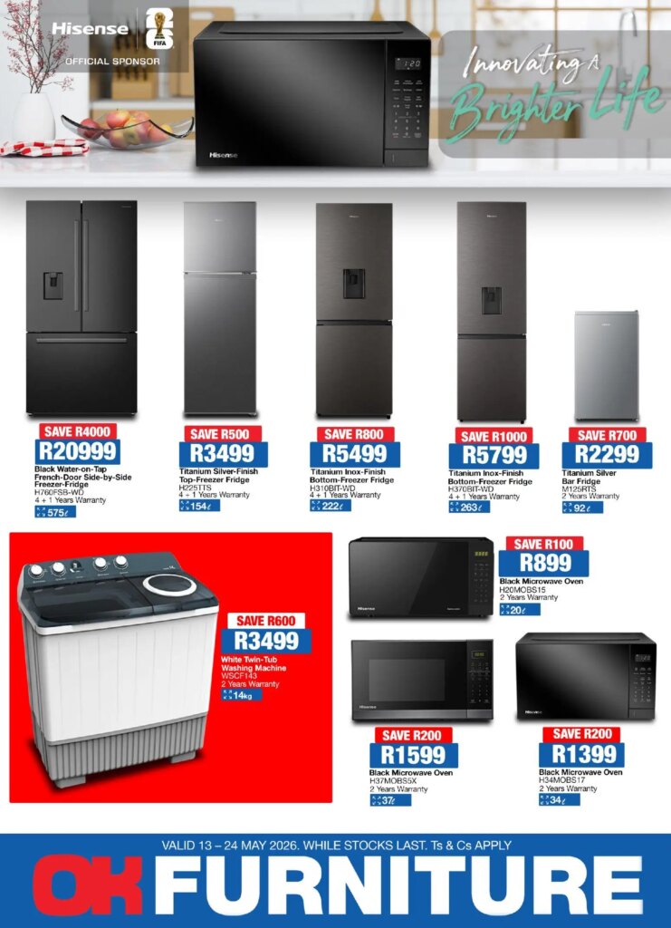 OK Furniture – Hisense Leaflet: Special This Week – 13 May 2026 Deals!