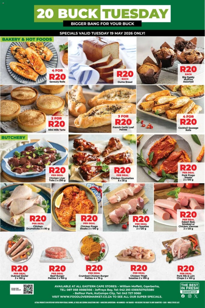 R20 Buck Tuesday Specials This Week at Food Lover’s Market Eastern Cape – 18 May 2026