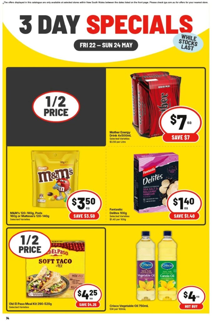 IGA - 3 Day Specials - NSW: Exciting Savings on Catalogue This Week! May 22 2026 5 IGA – 3 Day Specials – NSW: Exciting Savings on Catalogue This Week! May 22 2026