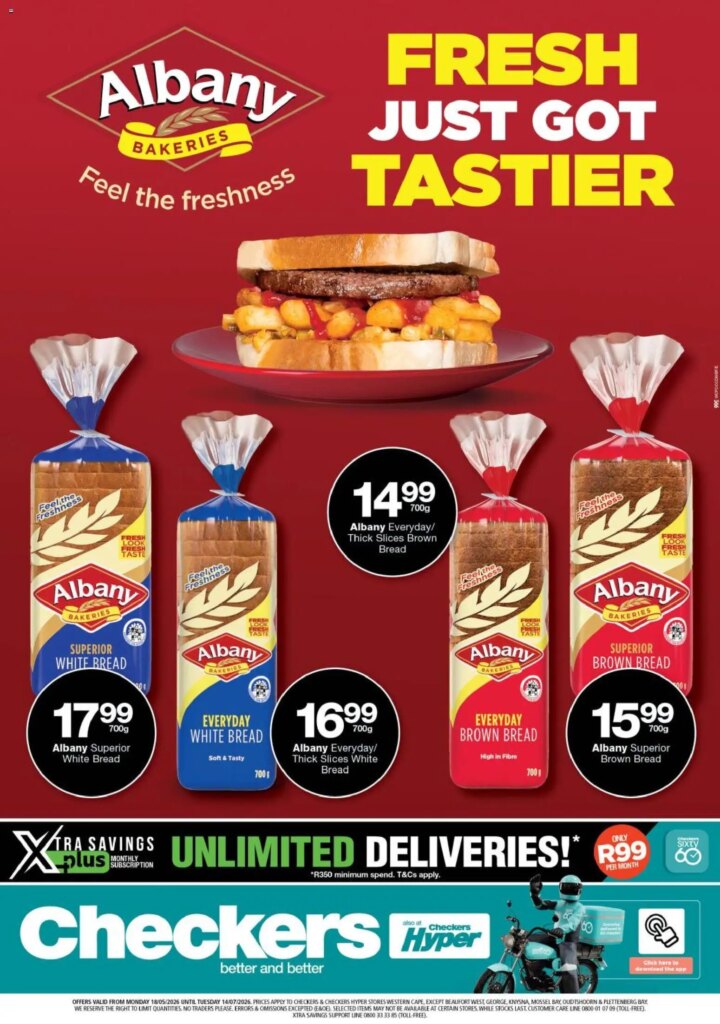 Checkers – Western Cape – Albany Promotion Specials 18 May 2026 Available Now!