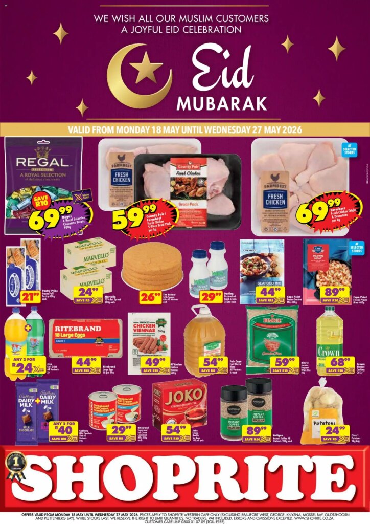 Shoprite – Western Cape – Eid Mubarak Deals: Special This Week, 18 May 2026
