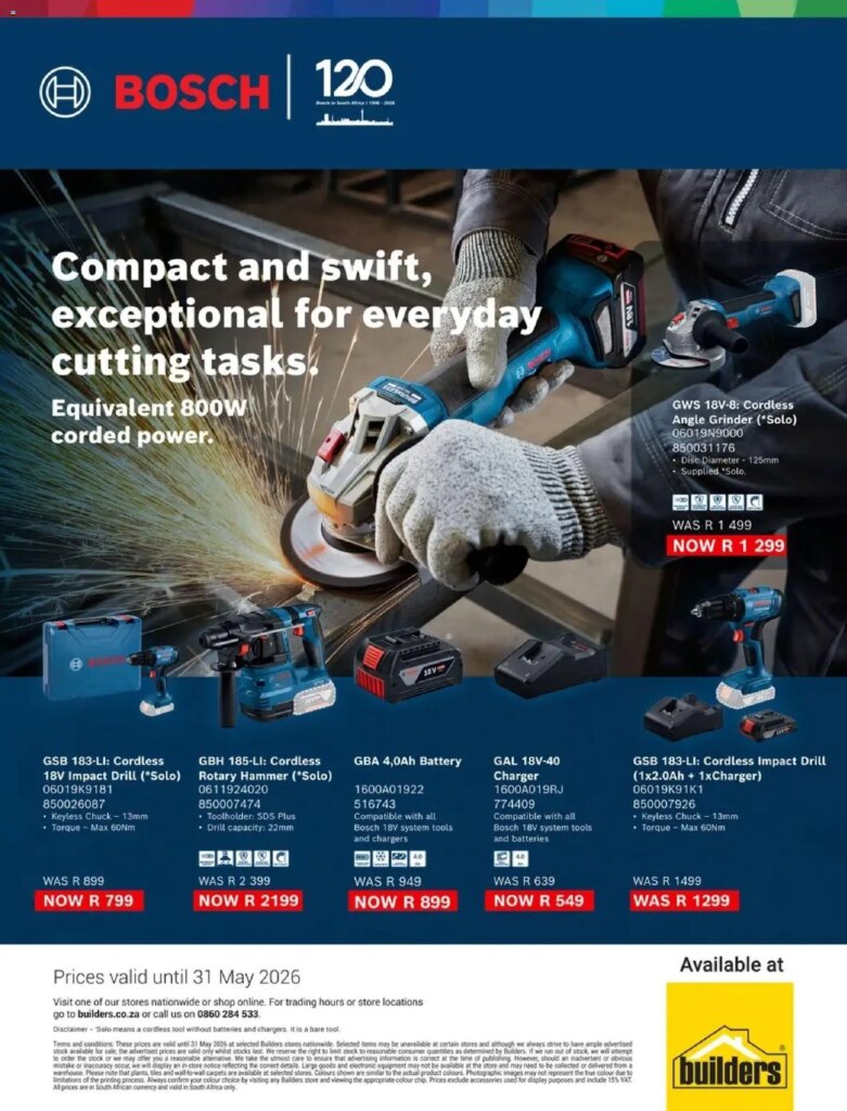 Unmissable Specials at Builders – Bosch: 19 January 2026 Only!