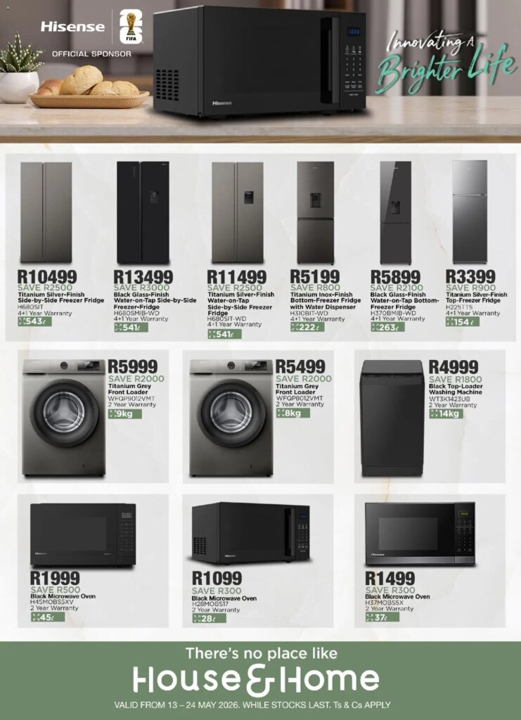 Exclusive Offers at House and Home Hisense – Brighter Life: 13 May 2026