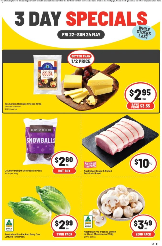 IGA 3 Day Specials - NT: Amazing Savings from May 22 2026 Catalogue This Week! 2 IGA 3 Day Specials – NT: Amazing Savings from May 22 2026 Catalogue This Week!