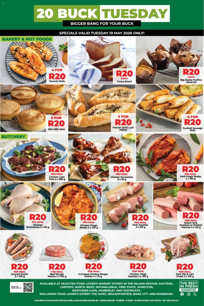 R20 Buck Tuesday Deals at Food Lover's Market Inland Provinces – 18 May 2026! 6 R20 Buck Tuesday Deals at Food Lover’s Market Inland Provinces – 18 May 2026!