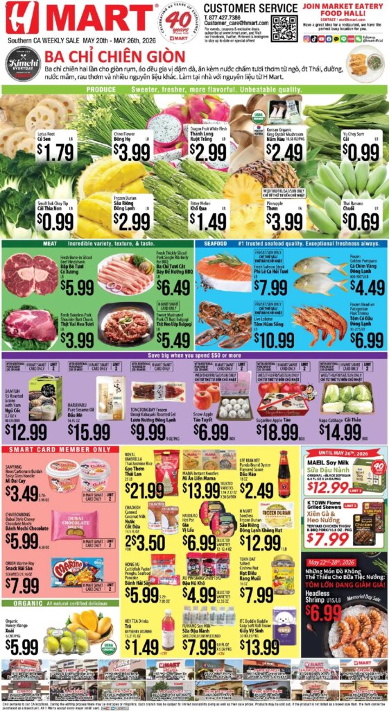 Hmart VIETNAMESE Offers This Week: May 20 to May 26 2026 Flyer Deals!