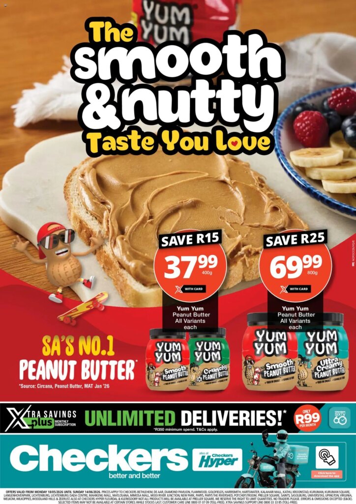 Checkers - Northern Cape - Yum Yum Promotion Special This Week: 18 May 2026 Deals! 3 Checkers – Northern Cape – Yum Yum Promotion Special This Week: 18 May 2026 Deals!