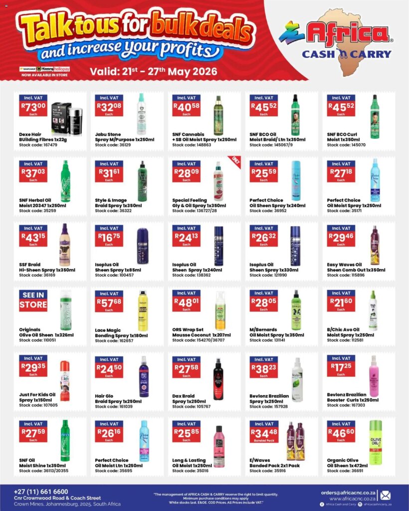 Unmissable Savings on Africa Cash & Carry Specials Starting 21 May 2026!