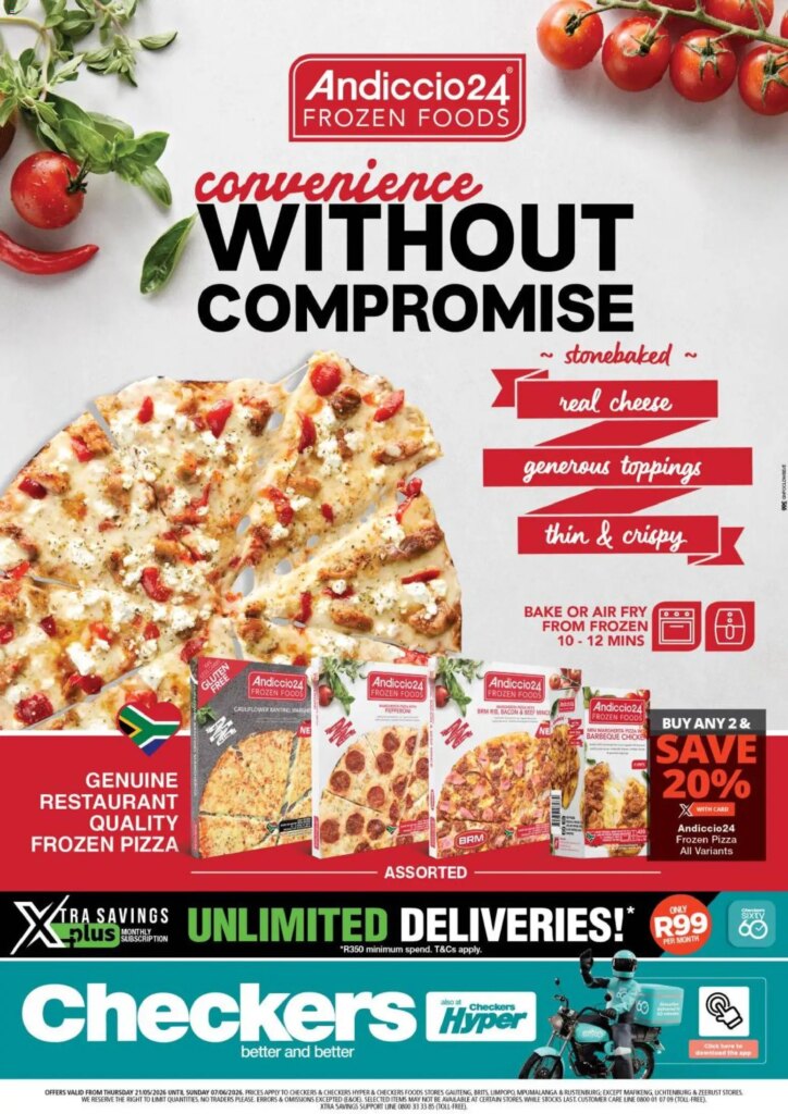 Checkers – Gauteng – Andiccio24 Promotion: Amazing Specials 21 May 2026!