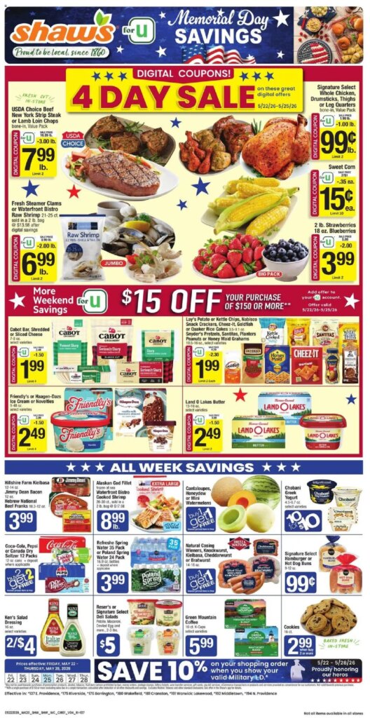 Shaw’s Weekly Ad This Week: Hot Offers May 22 to May 28 2026!