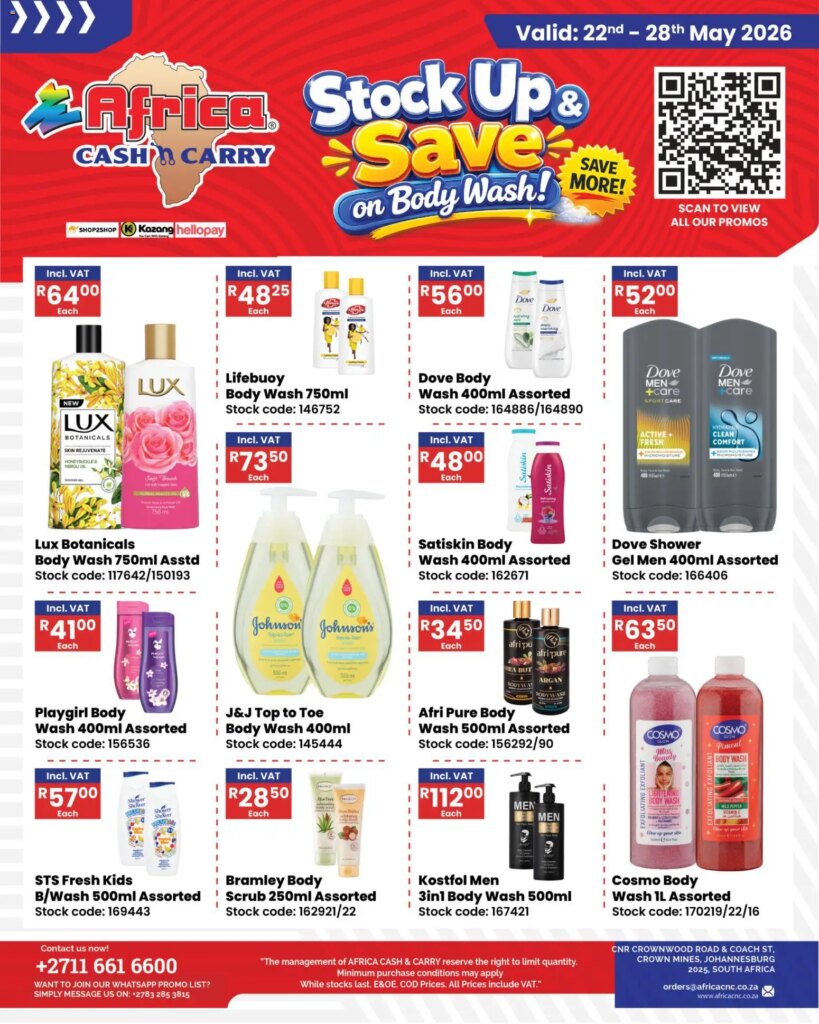 Africa Cash & Carry Friday Promo: Amazing Deals on 22 May 2026!
