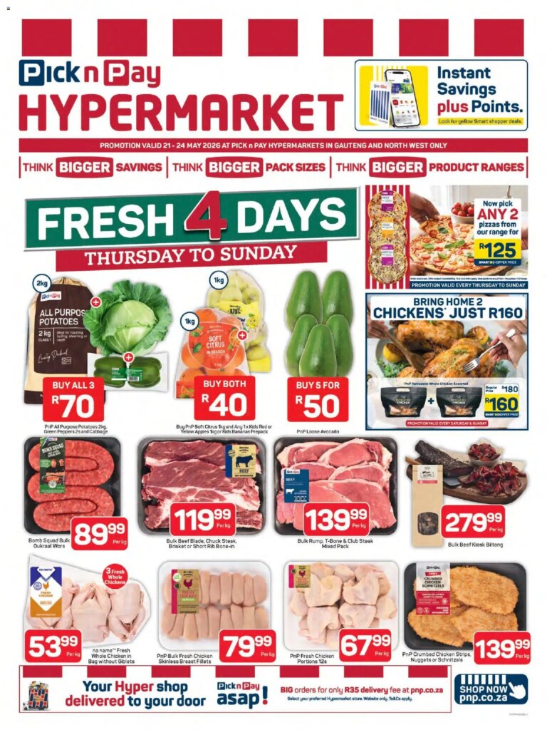 Unmissable Pick n Pay Inland Provinces – Hypermarket Fresh Specials 21 May 2026