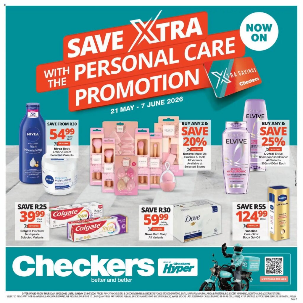 Checkers – Gauteng Personal Care Promotion Specials This Week: 21 May 2026