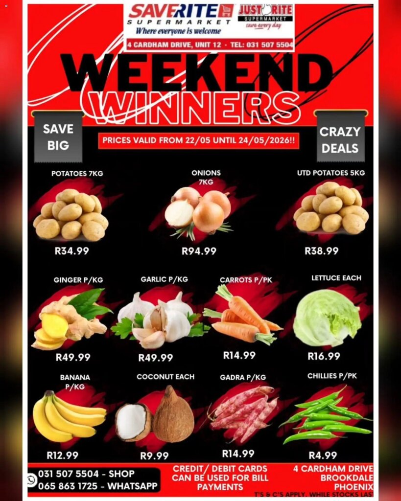 Saverite Weekend Winners: Special This Week – 22 May 2026 Deals Await!