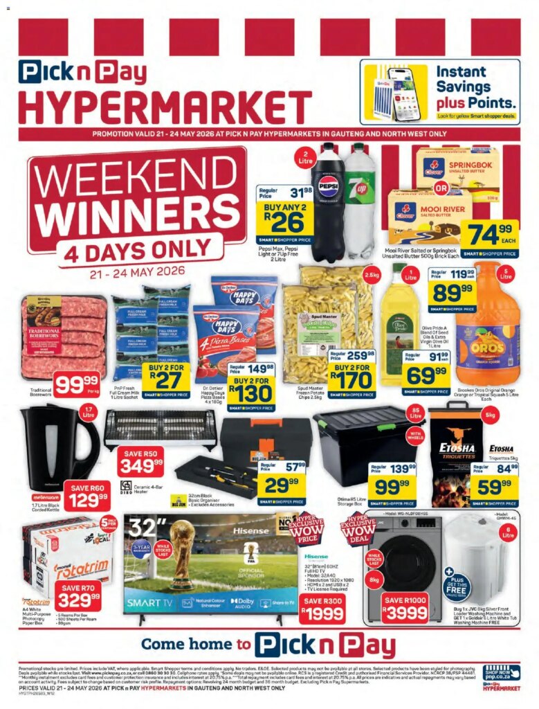 Grab Unmissable Hypermarket Weekend Specials at Pick n Pay Inland Provinces – 21 May 2026!