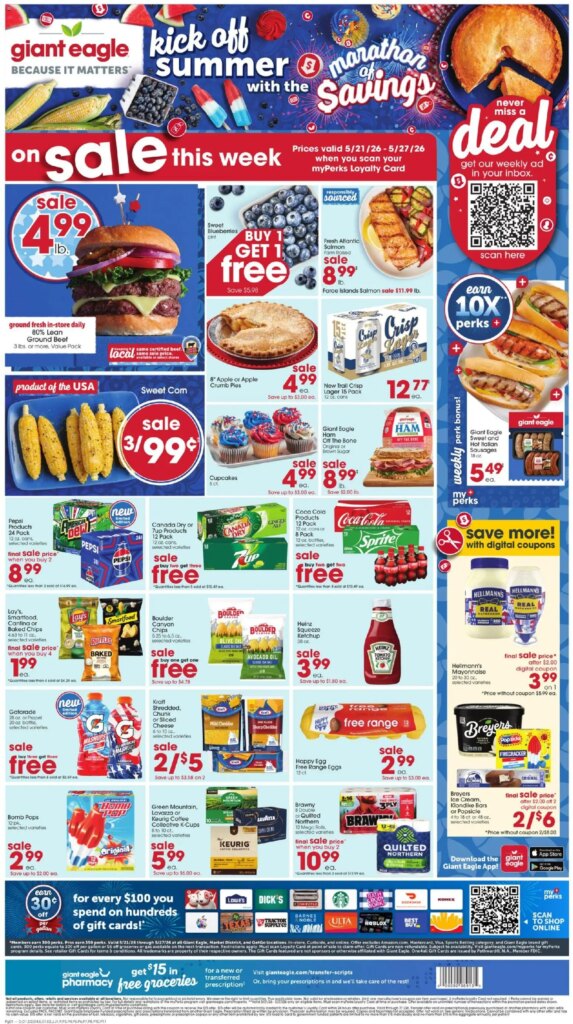 Giant Eagle Weekly Sale This Week: Amazing Deals May 21 to May 27 2026