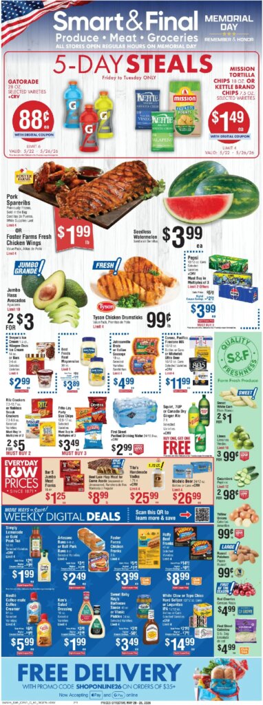 Smart & Final Deals This Week: May 22 to May 26 2026 Savings Flyer