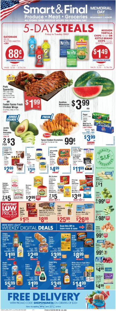 Smart & Final Weekly Ad This Week: Incredible Savings May 22 to May 26 2026