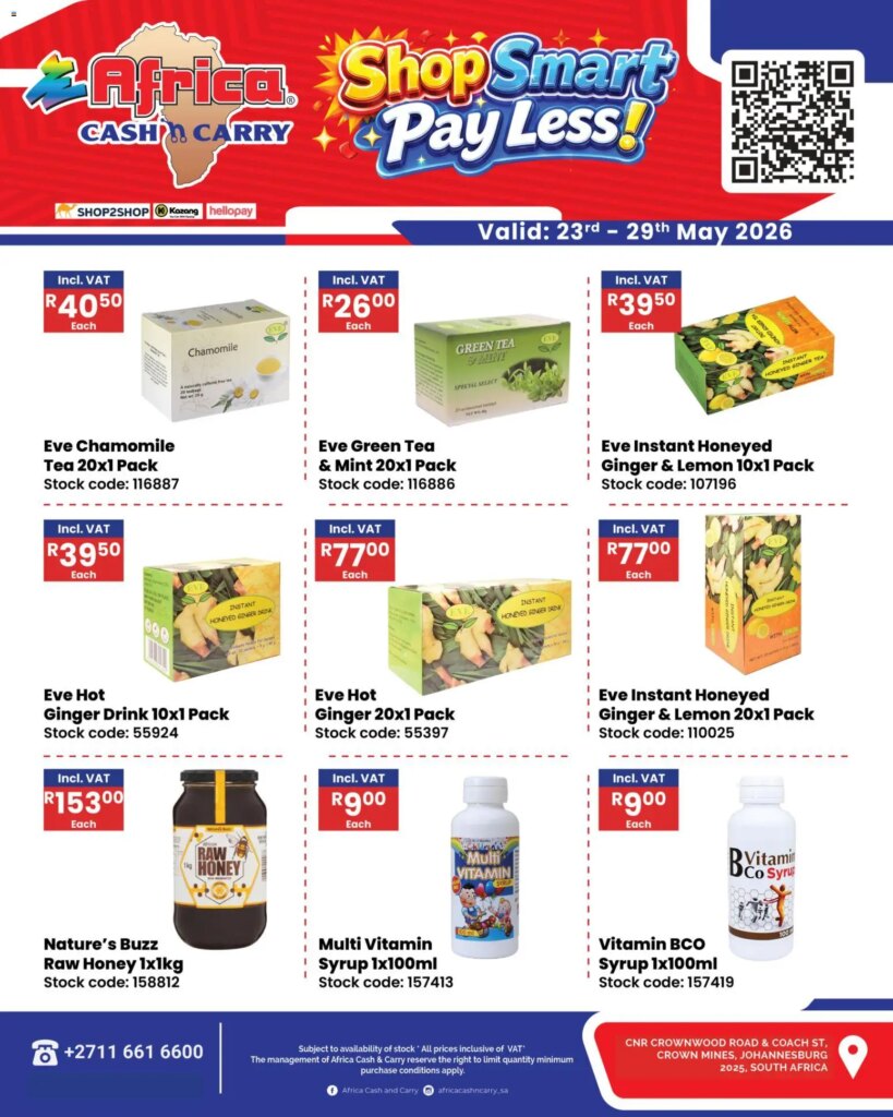 Unmissable Specials at Africa Cash & Carry Saturday Promo on 23 May 2026!