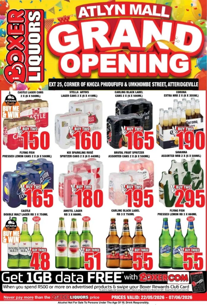 Boxer Gauteng - Atlyn Mall Liquor Grand Opening Special This Week: 22 May 2026 5 Boxer Gauteng – Atlyn Mall Liquor Grand Opening Special This Week: 22 May 2026