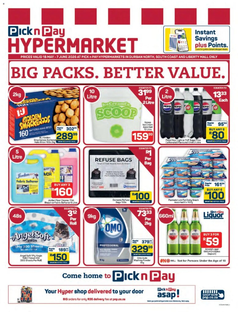 Hot Savings on Hypermarket Bulk Specials at Pick n Pay KwaZulu-Natal! 18 May 2026