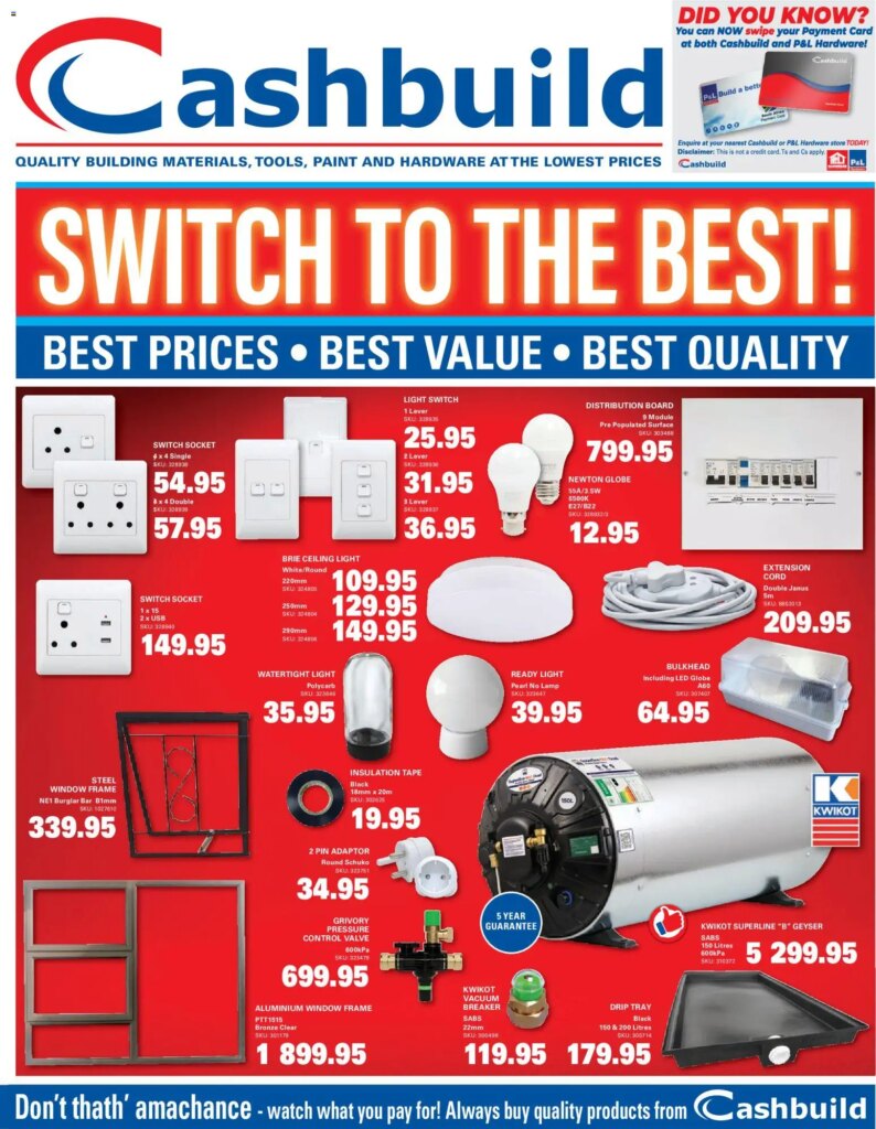 Cashbuild – KwaZulu Natal – Catalogue Specials This Week: 25 May 2026