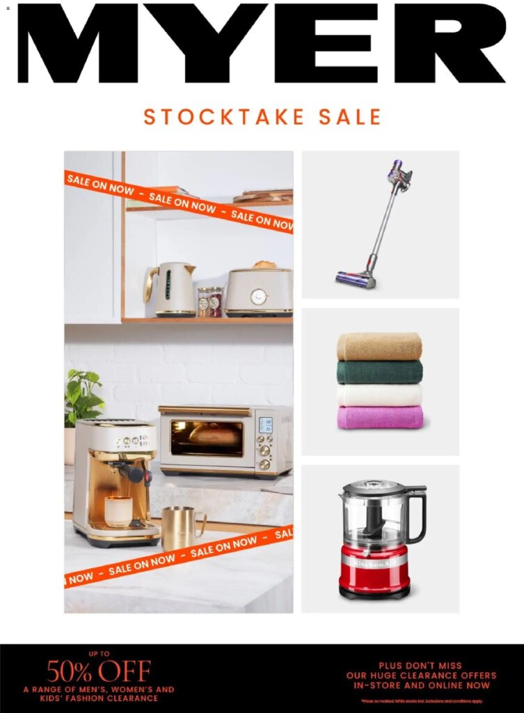 Myer Stocktake Sale: Huge Deals on May 25 2026! Don’t Miss Out!