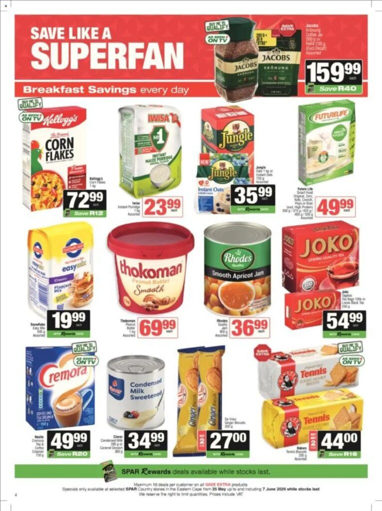 Spar – Eastern Cape – Weekly Specials From 25 May 2026: Unmissable Deals!