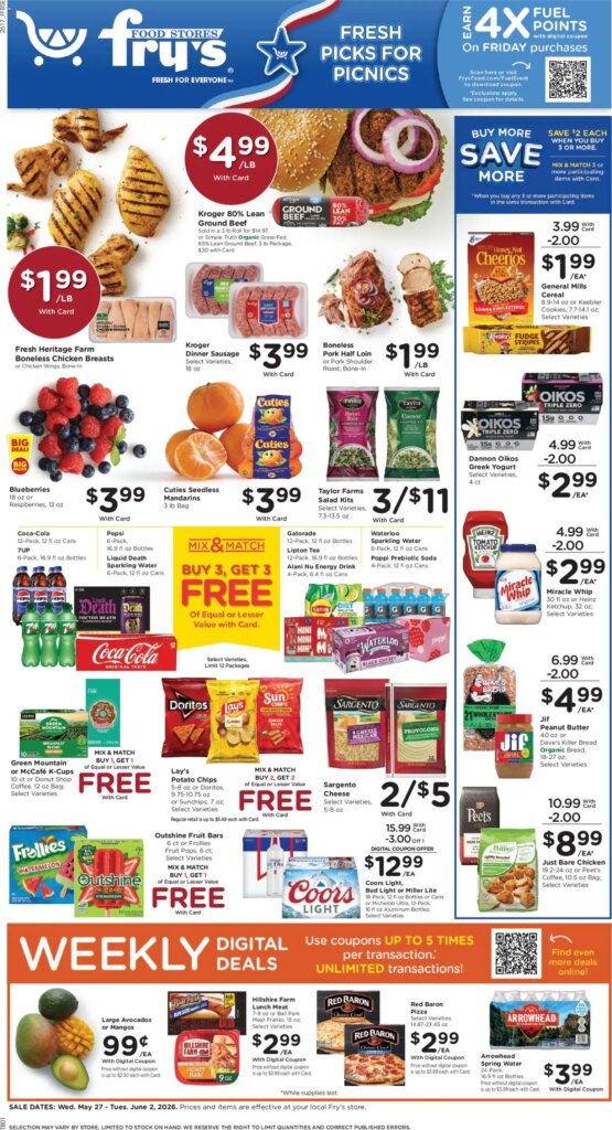 Fry’s Food Weekly Ad This Week: Amazing Offers May 27 to June 2 2026