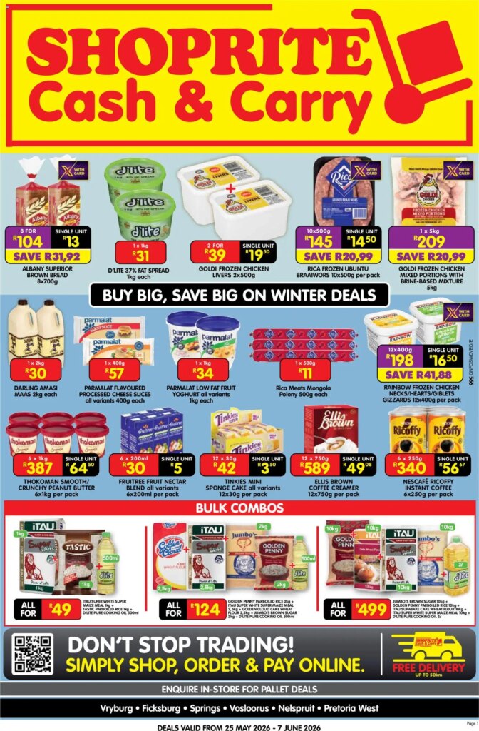 Shoprite Gauteng – Cash & Carry Winter Deals Exclusive: 25 May 2026 Specials This Week
