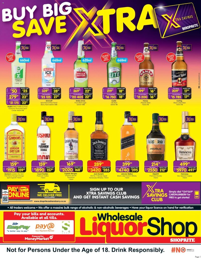 Shoprite – Wholesale LiquorShop Savings Selected Stores: Special This Week 25 May 2026