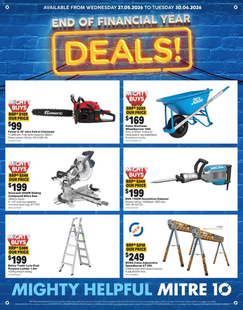 Mitre 10 End of Financial Year Deals – May 27 Savings & Specials!