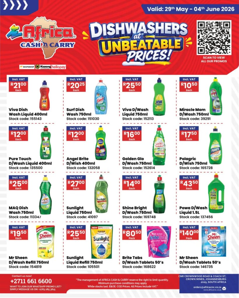 Africa Cash & Carry Friday Promo – Specials This Week 29 May 2026!