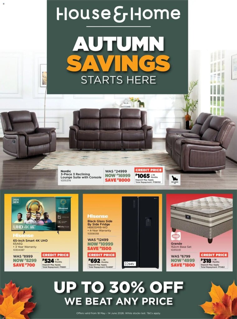 House and Home Botswana Catalogue: Special This Week, 18 May 2026 Offers!