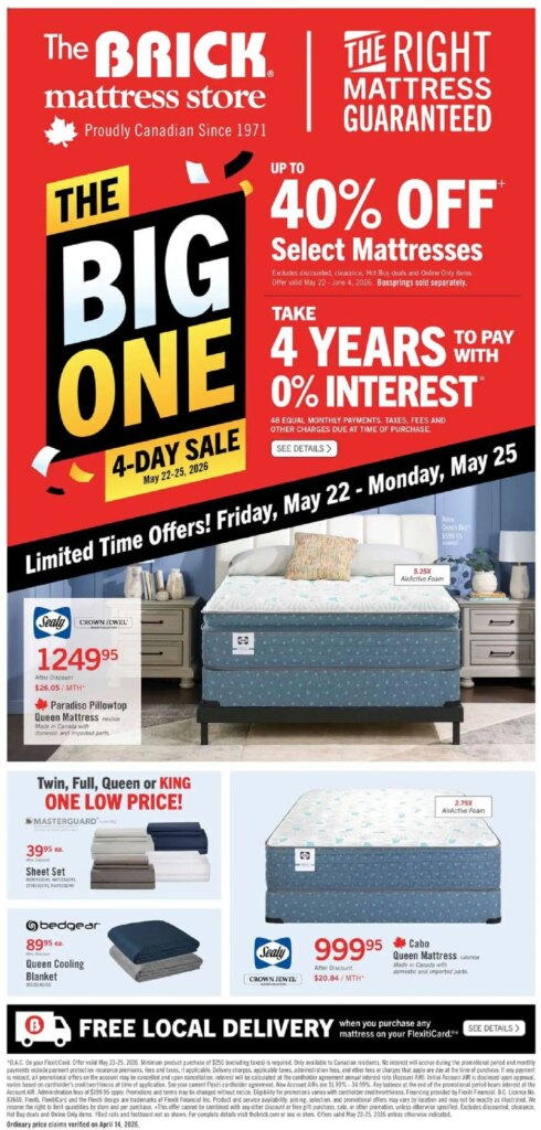Weekly Specials at The Brick – Brick Mattress Store: 22 May 2026 Deals!
