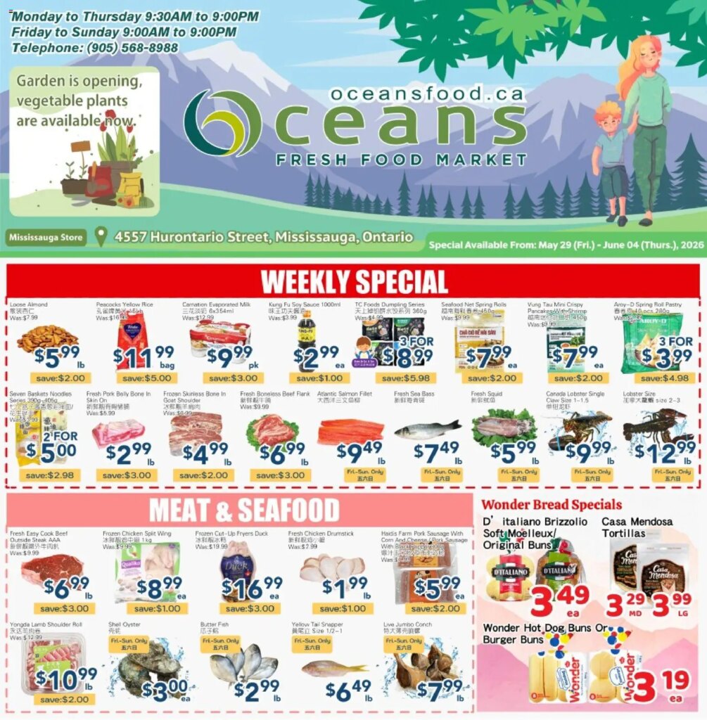Oceans weekly flyer – Mississauga: Specials Available from 29 May 2026!