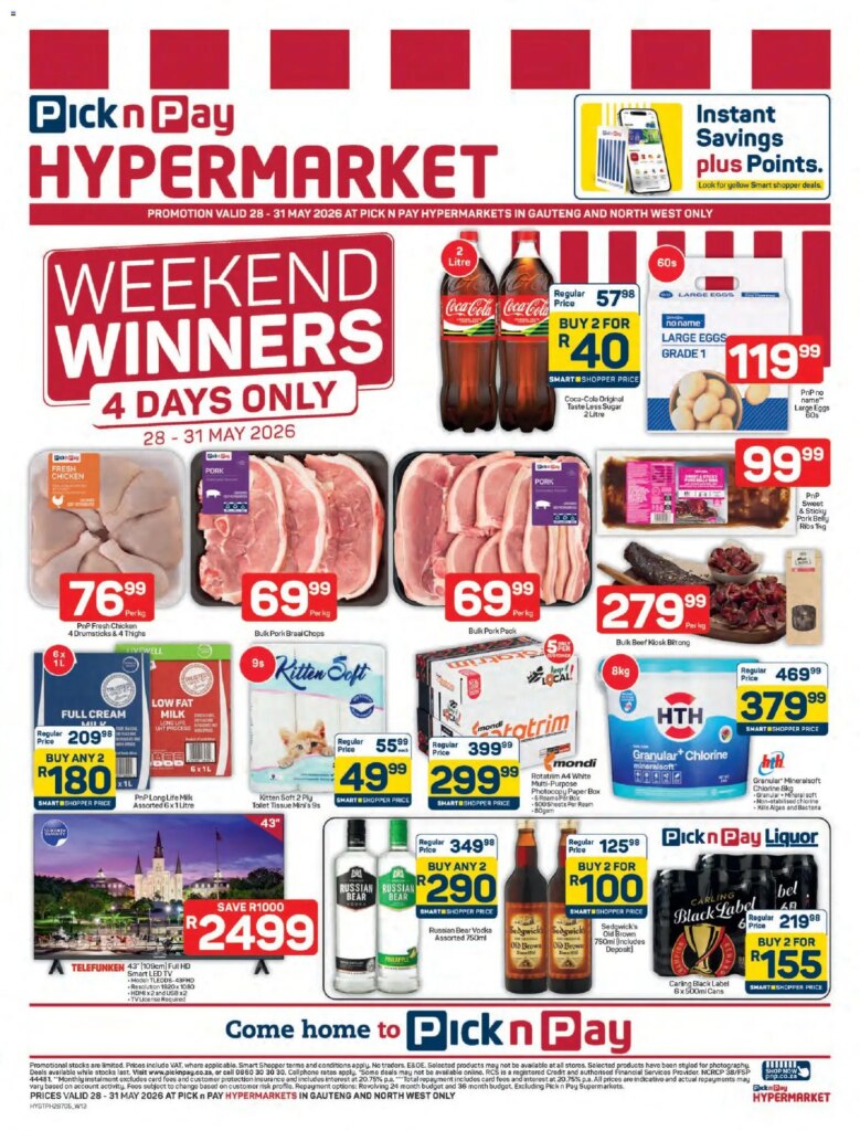 Unmissable Pick n Pay Inland Provinces – Hypermarket Weekend Specials 28 May 2026
