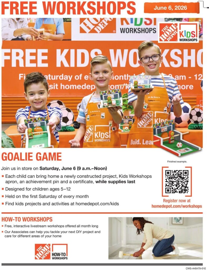 Home Depot Kids Workshop Offers This Week May 31 to June 6 2026