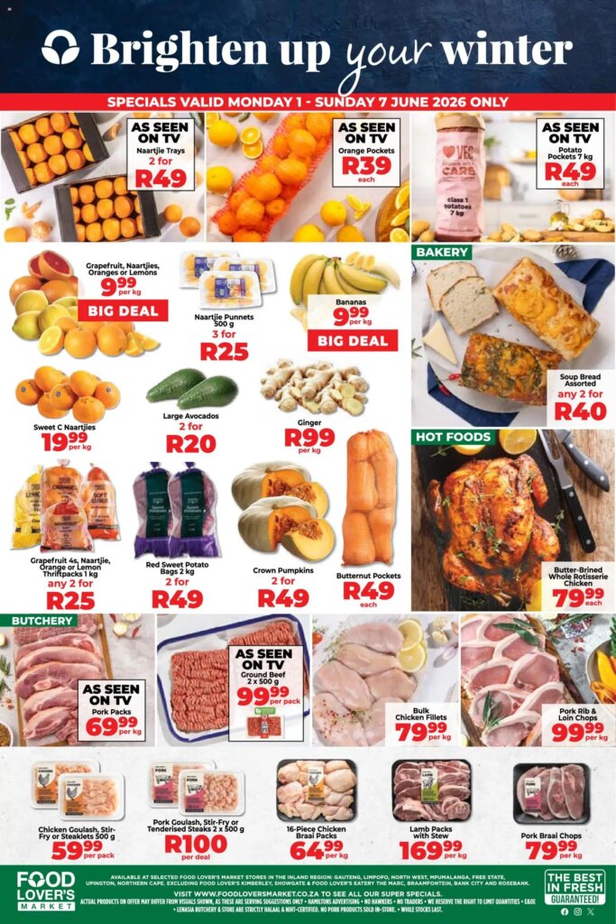 Food Lover’s Market Inland Provinces – Specials This Week 01 June 2026