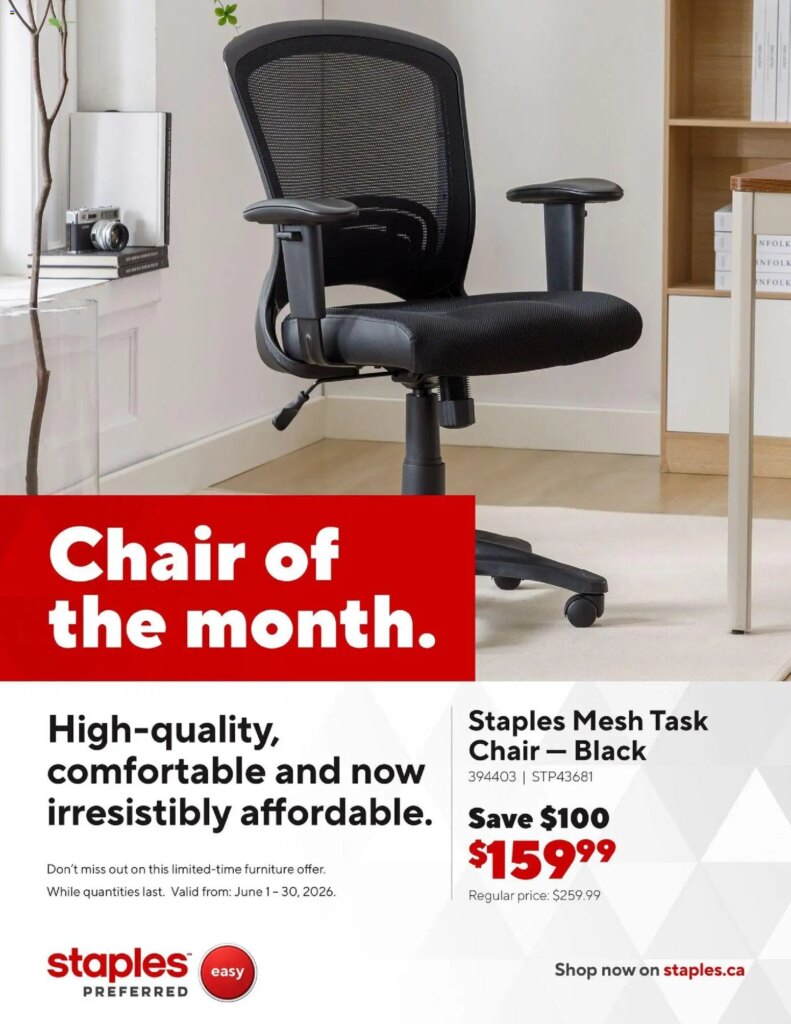 Staples flyer – Chair of the month: Specials This Week from 1 June 2026