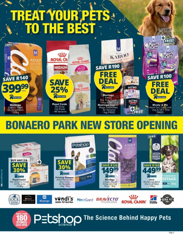 Checkers – Gauteng – Petshop Science Bonaero Park Store Opening: Specials 29 May 2026
