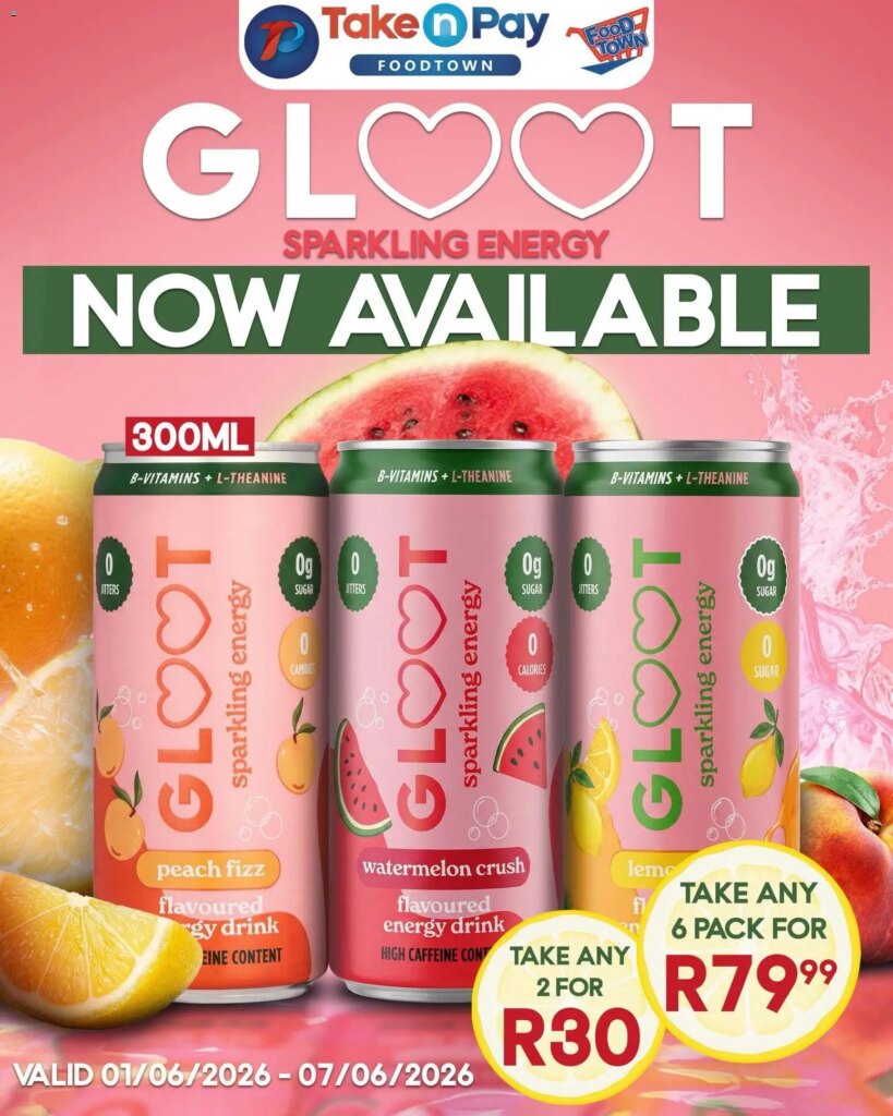 Take n Pay Gloot Sparkling Energy Specials This Week: 01 June 2026