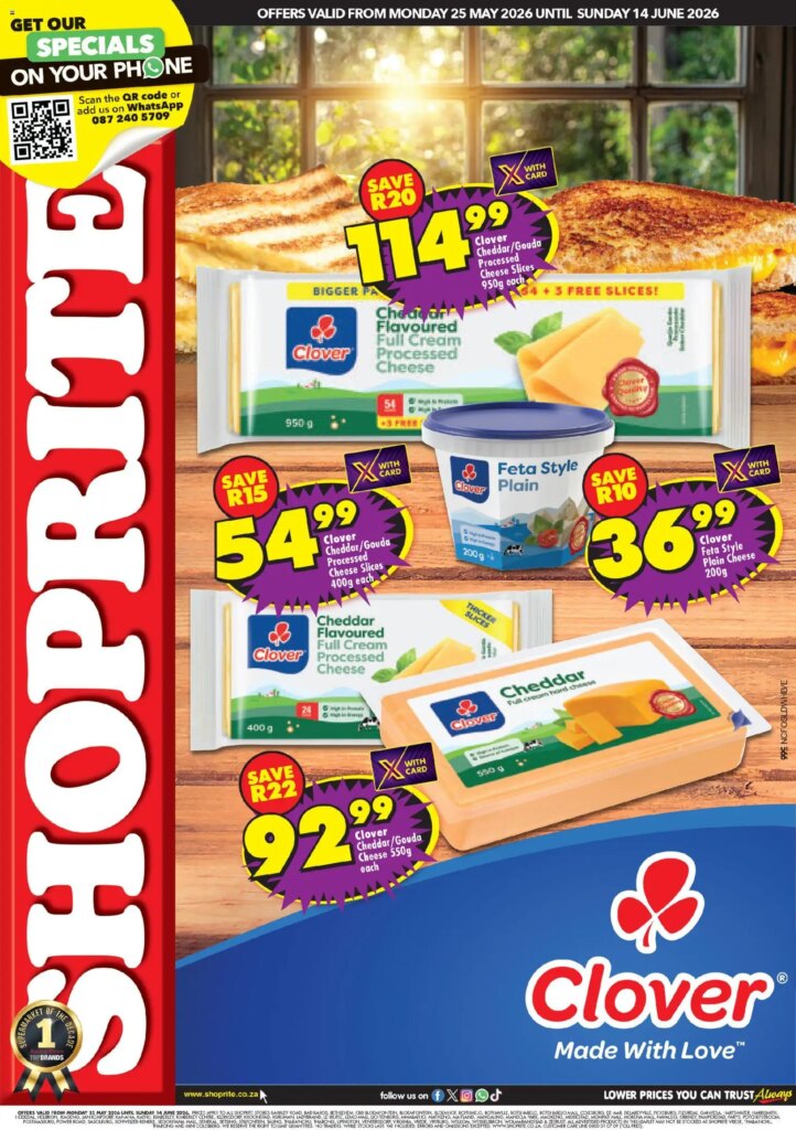 Shoprite – Northern Cape Clover Cheese Savings Special This Week 25 May 2026