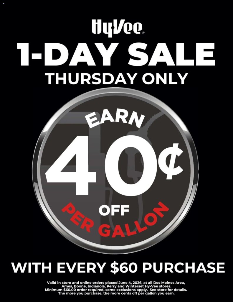 HyVee Fuel Saver Sale This Week: June 4 2026 Only! Don’t Miss Out!