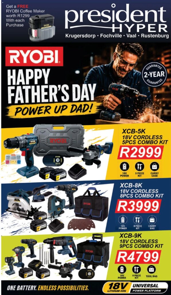 President Hyper – Ryobi Father’s Day Specials: 01 June 2026 Savings Inside!
