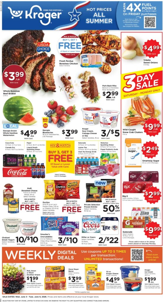 Kroger Weekly Ad This Week: June 3 to June 9 2026 Savings Await!