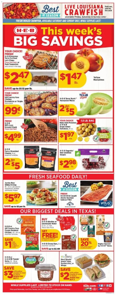 H-E-B Weekly Ad This Week: Hot Deals June 3 to June 9 2026!