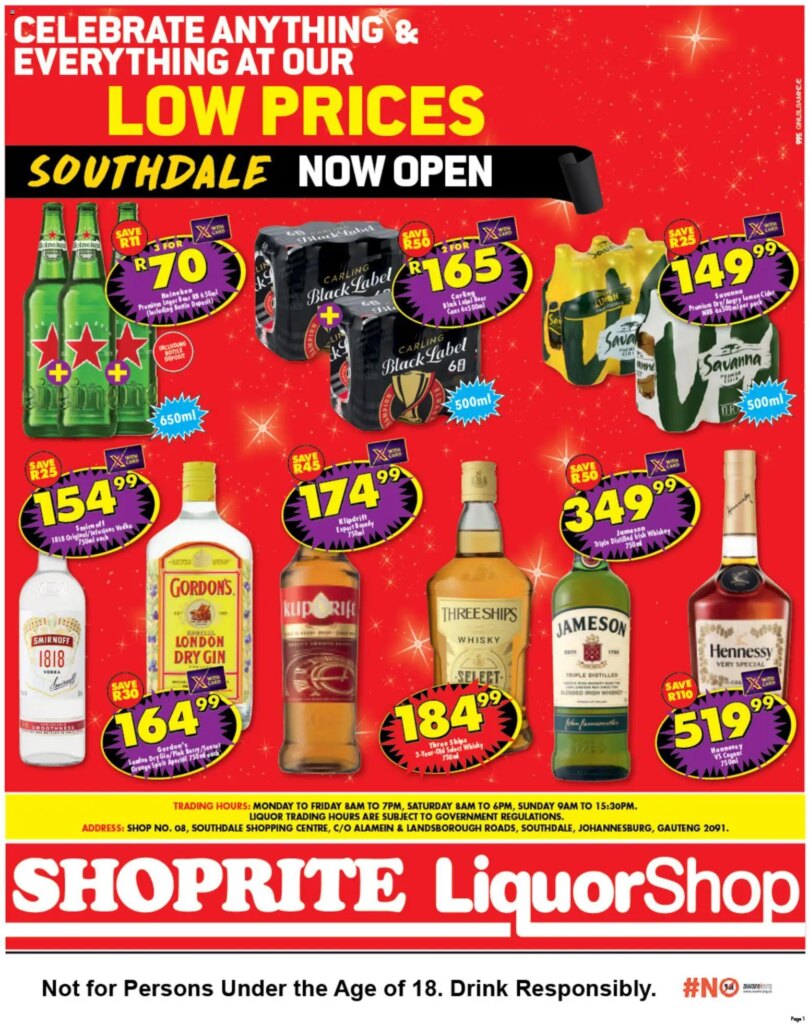 Shoprite Gauteng – LiquorShop Deals Store Opening Southdale: Specials This Week, 25 May 2026