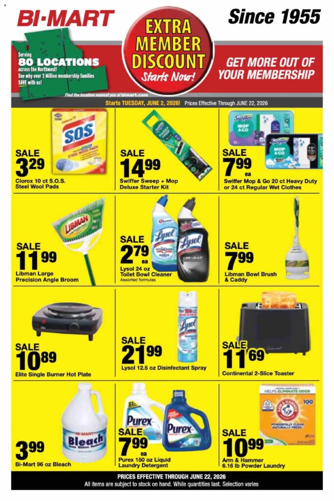 Bi-Mart Extra Member Discount This Week June 2 to June 22 2026