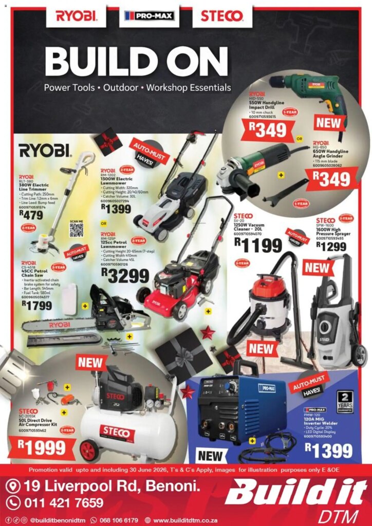 Grab Ryobi Deals at Build It Gauteng – Special This Week, 02 June 2026!